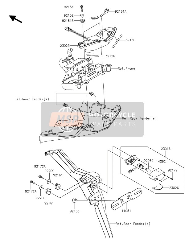 Kawasaki VERSYS 650 2019 Fanale Posteriore(S) per un 2019 Kawasaki VERSYS 650