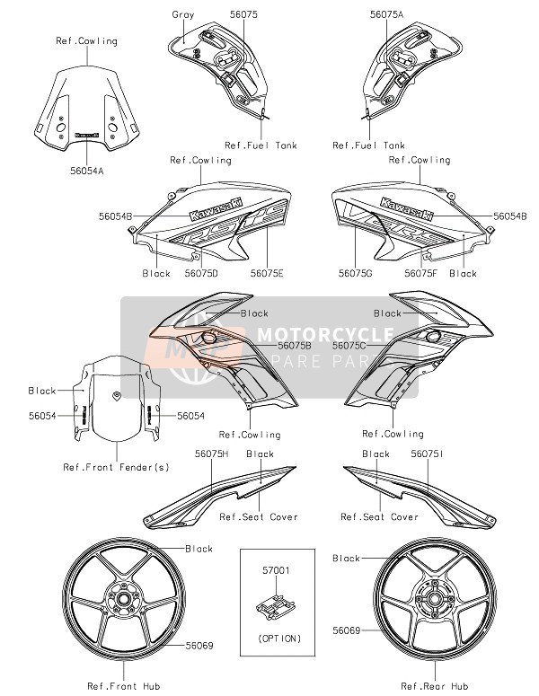 560757561, Pattern,Side Cowl.,Lh, Kawasaki, 0