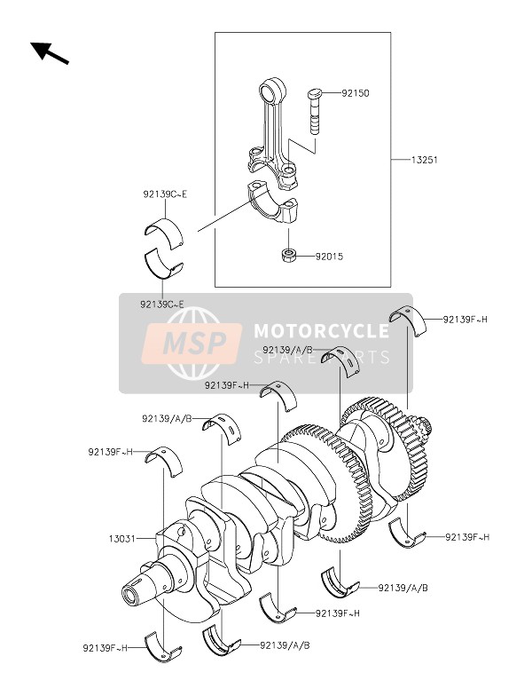 Kawasaki VERSYS 1000 2019 Crankshaft for a 2019 Kawasaki VERSYS 1000