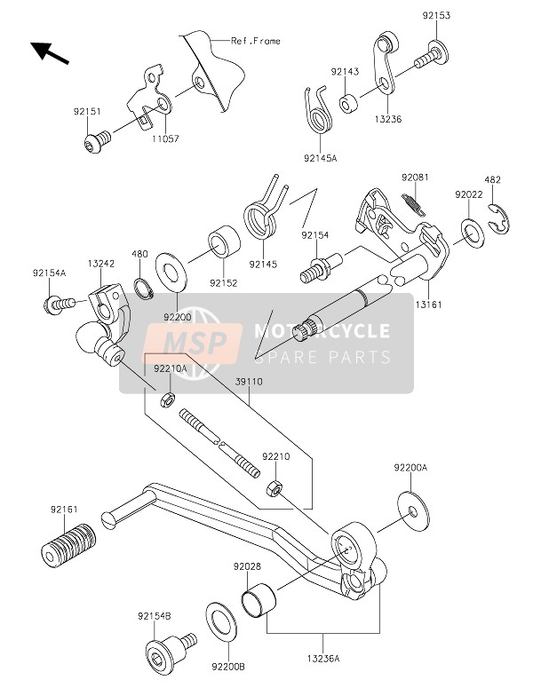 132420156, LEVER-ASSY-CHANGE, Kawasaki, 0