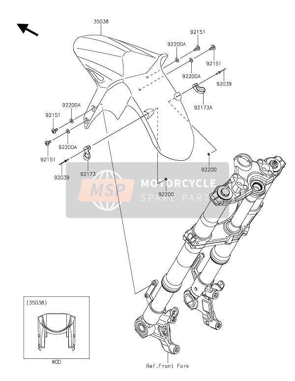 Kawasaki VERSYS 1000 2019 Front Fender(S) for a 2019 Kawasaki VERSYS 1000