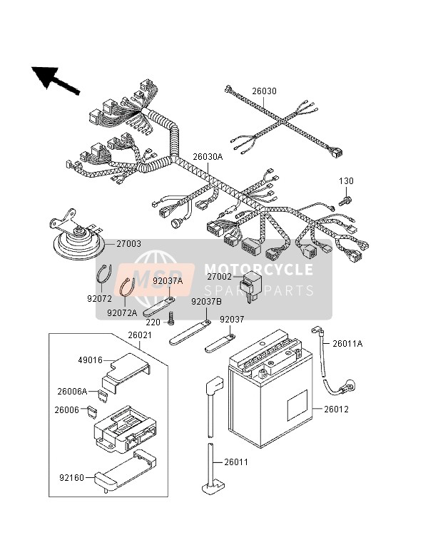 Kawasaki GPZ1100 1996 Chassis Electrical Equipment for a 1996 Kawasaki GPZ1100