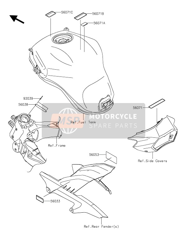 560710821, LABEL-WARNING,HIGH-OCTAN, Kawasaki, 1