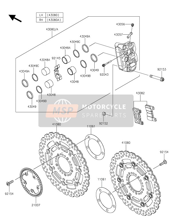 Kawasaki VERSYS 1000 SE 2019 Front Brake for a 2019 Kawasaki VERSYS 1000 SE