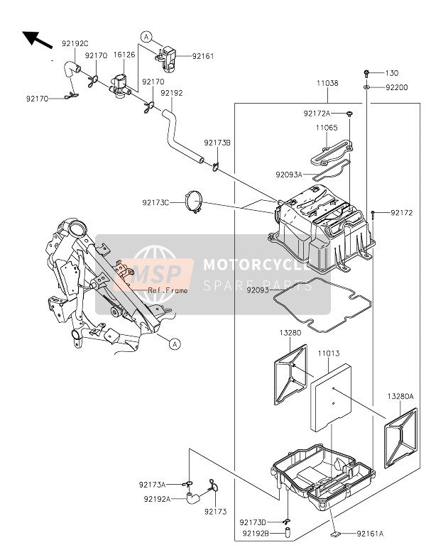 Kawasaki VERSYS-X 300 2019 Luftfilter für ein 2019 Kawasaki VERSYS-X 300