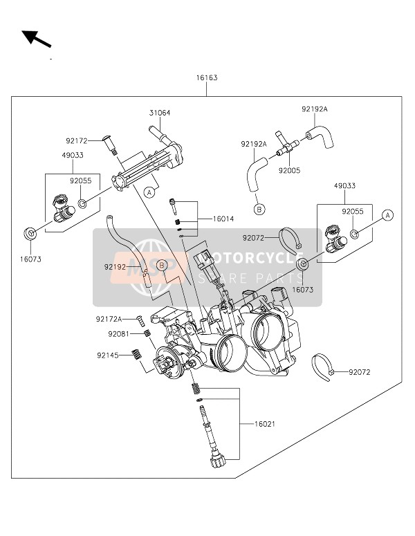 Kawasaki VERSYS-X 300 2019 Manette De Gaz pour un 2019 Kawasaki VERSYS-X 300