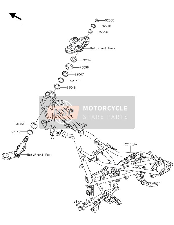 Kawasaki VERSYS-X 300 2019 Frame for a 2019 Kawasaki VERSYS-X 300