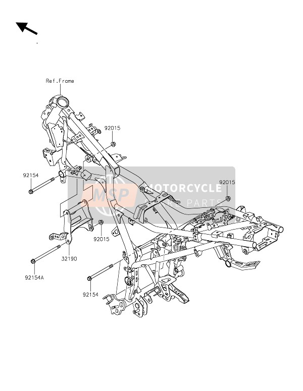 Kawasaki VERSYS-X 300 2019 Motorsteun voor een 2019 Kawasaki VERSYS-X 300