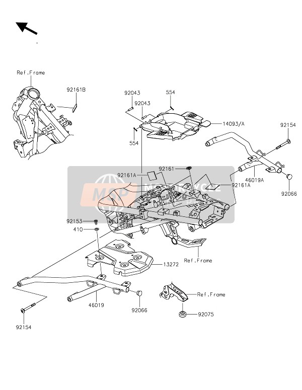 Kawasaki VERSYS-X 300 2019 Raccords de cadre pour un 2019 Kawasaki VERSYS-X 300