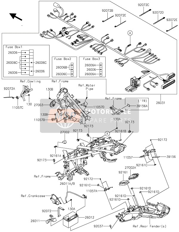 260111886, WIRE-LEAD,Battery(-), Kawasaki, 1