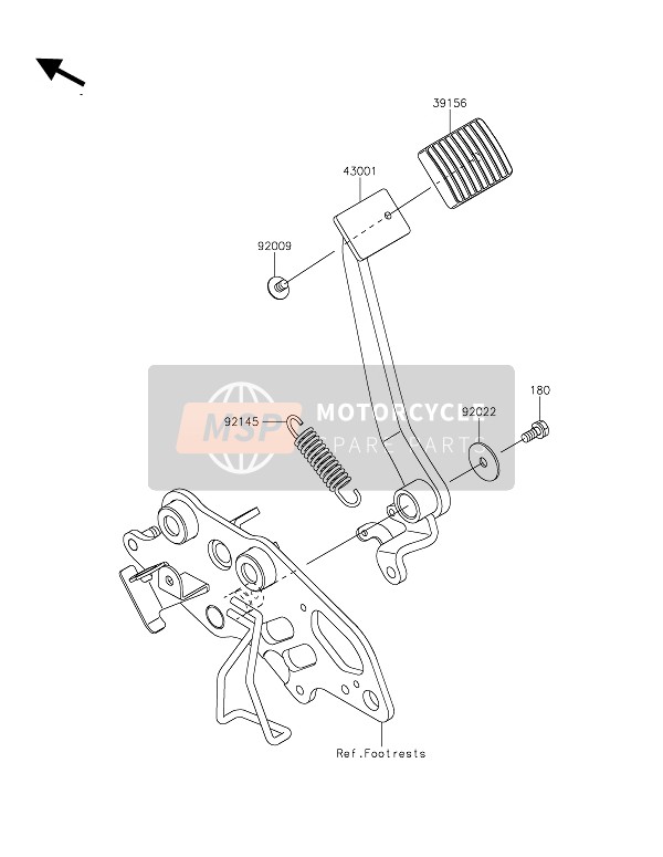 Kawasaki VULCAN S 2019 Brake Pedal for a 2019 Kawasaki VULCAN S