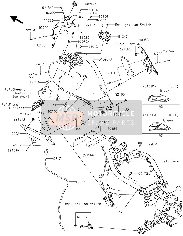 Kawasaki VULCAN S 2019 Serbatoio di carburante per un 2019 Kawasaki VULCAN S