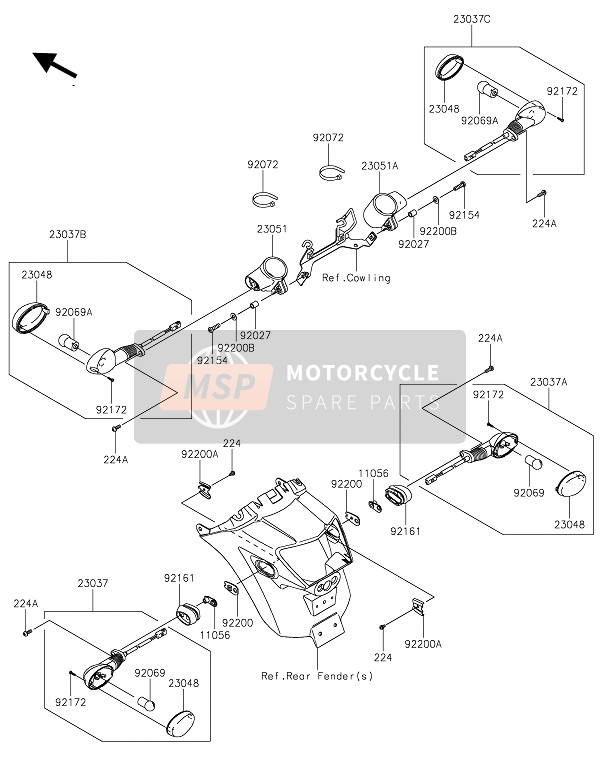 Kawasaki VULCAN S 2019 Clignotants pour un 2019 Kawasaki VULCAN S