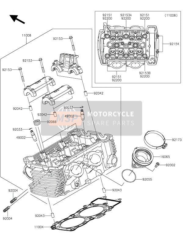 Kawasaki VULCAN S CAFE 2019 Cylinder Head for a 2019 Kawasaki VULCAN S CAFE