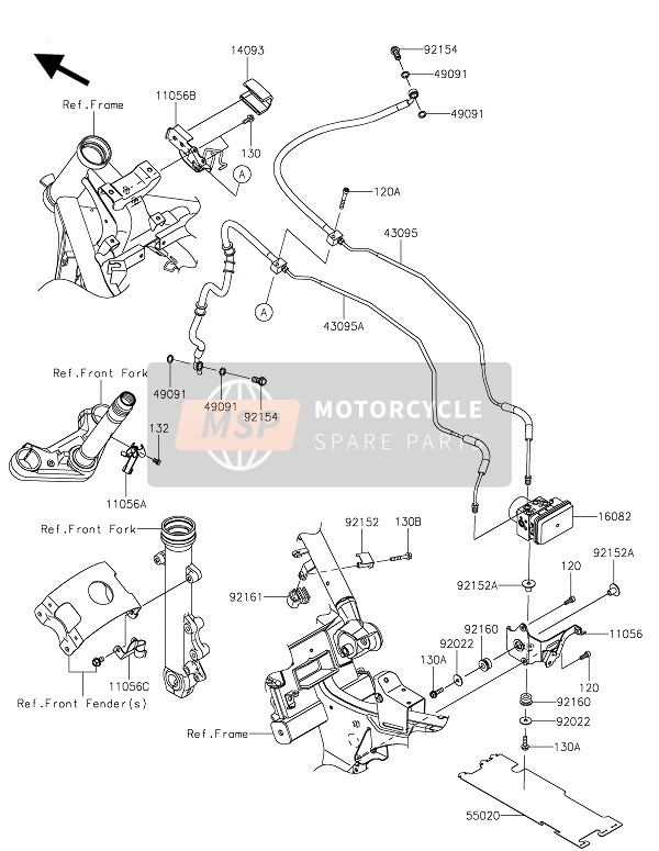 Kawasaki VULCAN S CAFE 2019 Bremsleitungen für ein 2019 Kawasaki VULCAN S CAFE