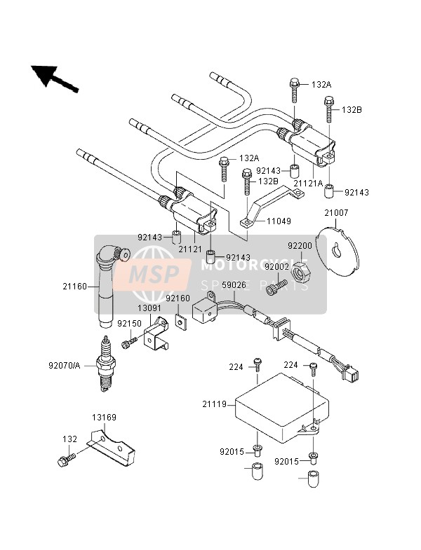 Kawasaki GPZ1100 ABS 1996 Ignition System for a 1996 Kawasaki GPZ1100 ABS