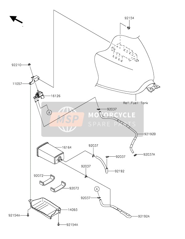 921921933, Tube,CANISTER-VALVE, Kawasaki, 0