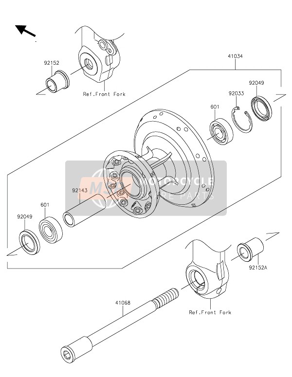 41034060221, DRUM-ASSY, Fr, F.Black, Kawasaki, 0