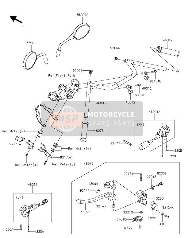 460760159, LEVER-ASSY-GRIP,Clutch, Kawasaki, 0