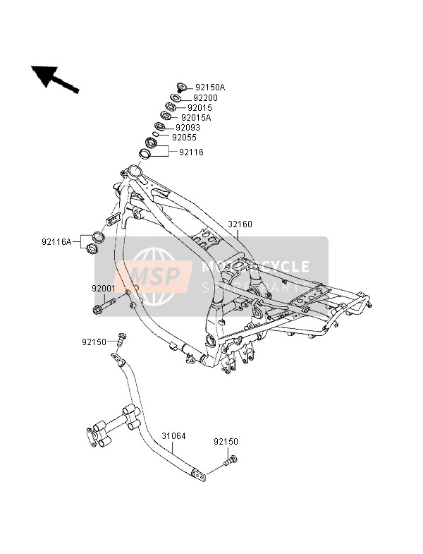 Kawasaki GPZ1100 ABS 1996 Cadre pour un 1996 Kawasaki GPZ1100 ABS