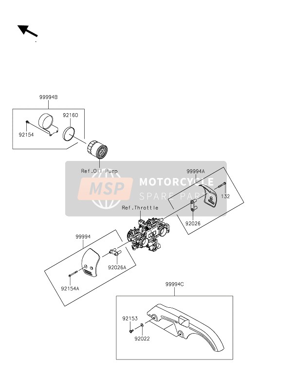 999941227, Oil Filter Cover, Kawasaki, 1