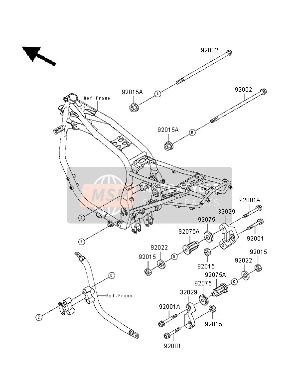 Kawasaki GPZ1100 ABS 1996 Frame Fittings for a 1996 Kawasaki GPZ1100 ABS