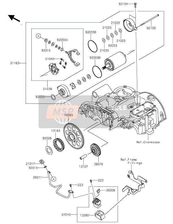 Kawasaki W800 STREET 2019 Startmotor voor een 2019 Kawasaki W800 STREET