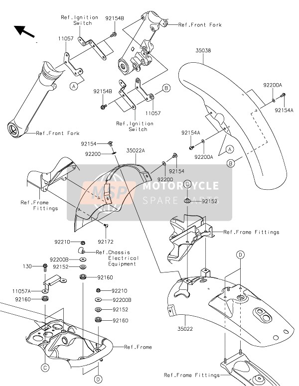 Kawasaki W800 STREET 2019 Guardabarros para un 2019 Kawasaki W800 STREET