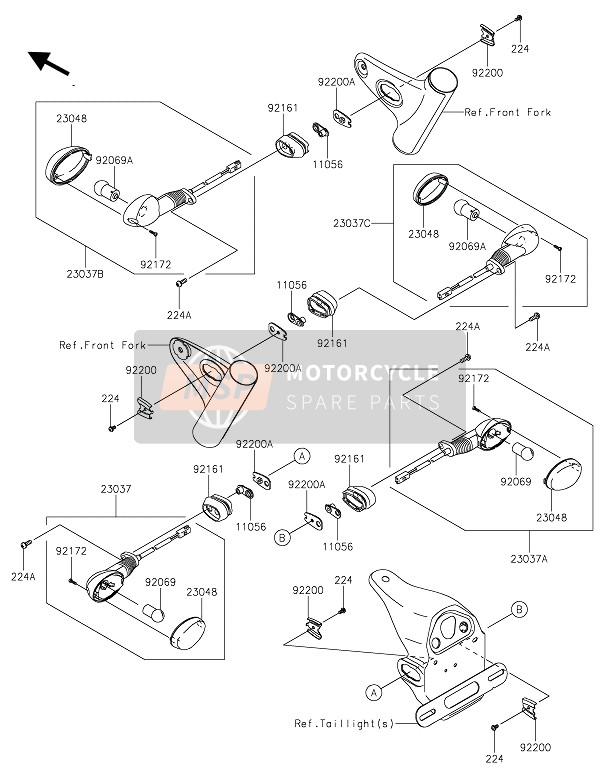 Kawasaki W800 STREET 2019 Clignotants pour un 2019 Kawasaki W800 STREET