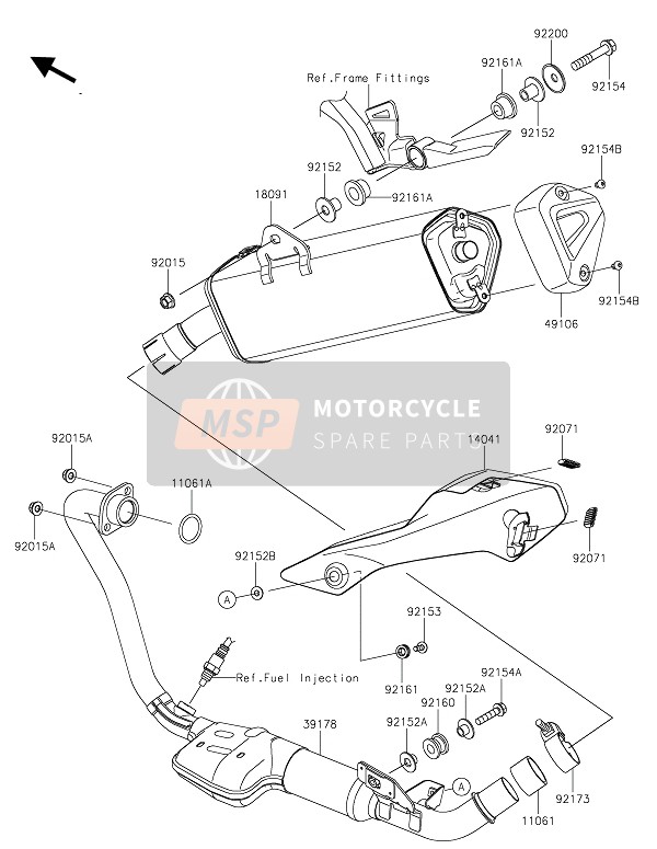 Kawasaki Z125 2019 Silenciador(S) para un 2019 Kawasaki Z125