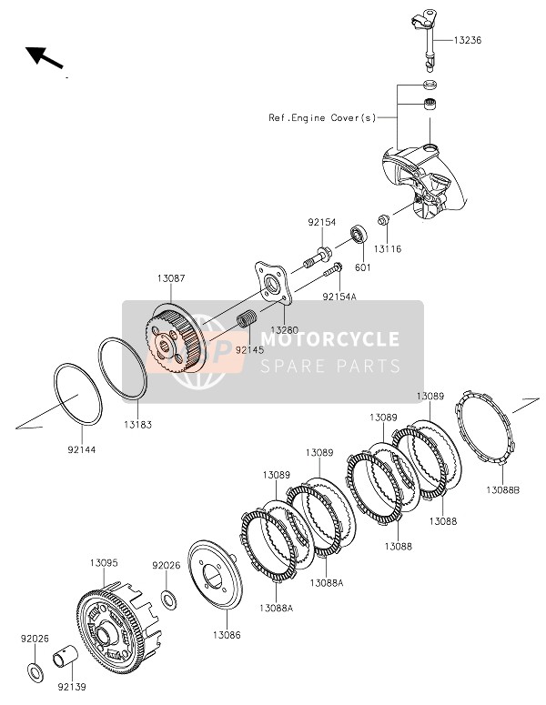 Kawasaki Z125 2019 Frizione per un 2019 Kawasaki Z125