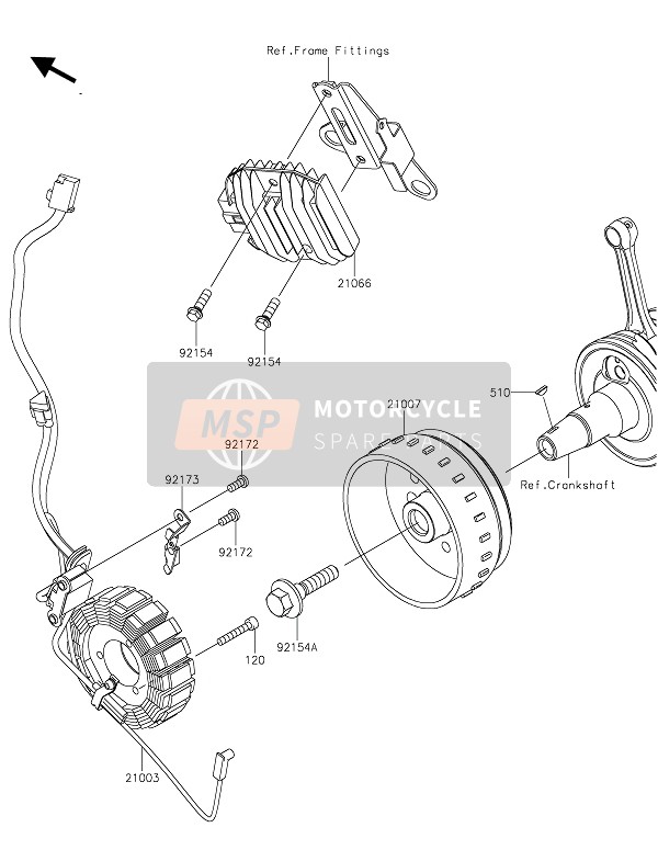 Kawasaki Z125 2019 Generator voor een 2019 Kawasaki Z125