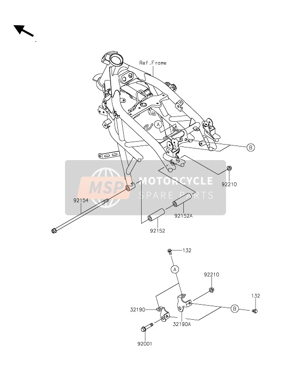 Kawasaki Z125 2019 Engine Mount for a 2019 Kawasaki Z125