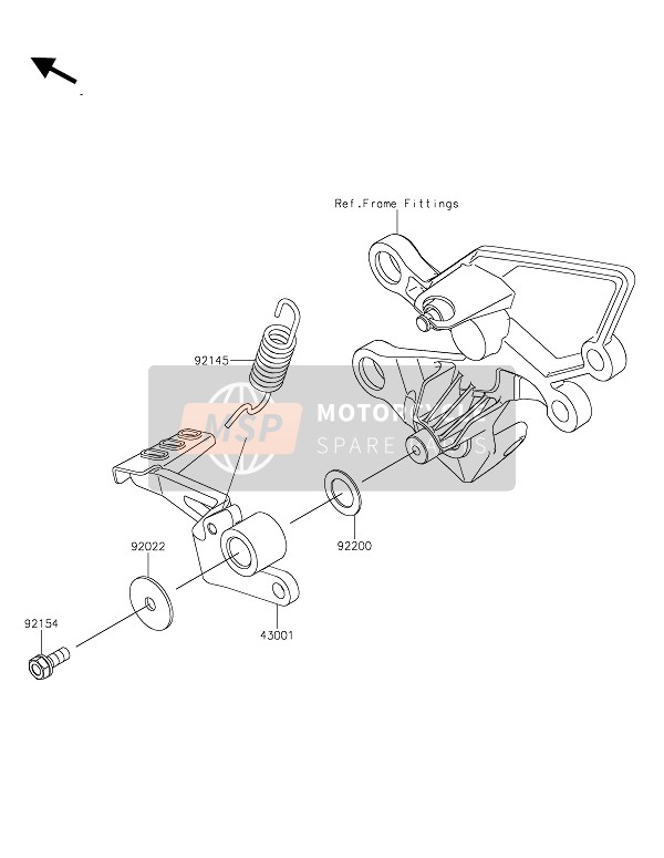 Kawasaki Z125 2019 Pedal de freno para un 2019 Kawasaki Z125