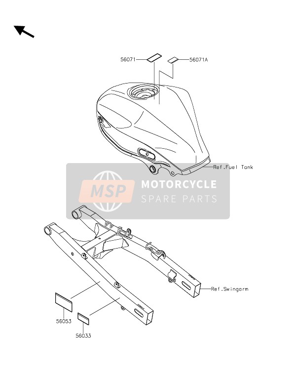 Kawasaki Z125 2019 Etiketten voor een 2019 Kawasaki Z125