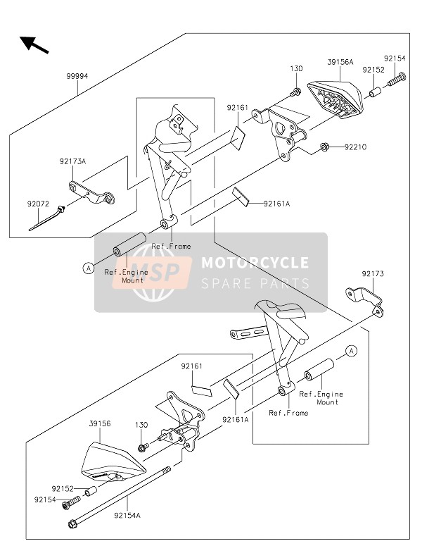 Kawasaki Z125 2019 Accesorio (Deslizador) para un 2019 Kawasaki Z125