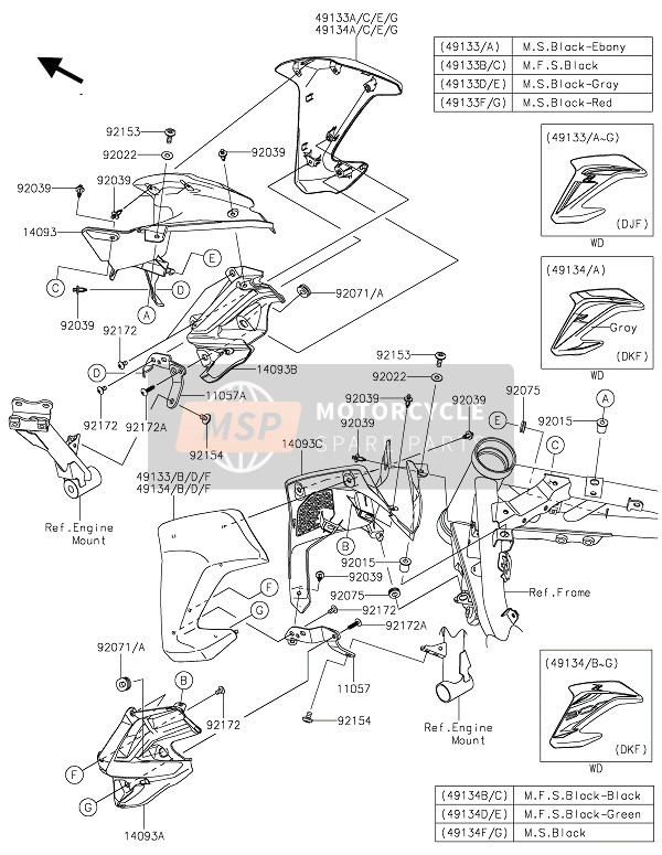 491345115739, Shroud,Lh,M.F.S.Black ZR900BKF, Kawasaki, 0