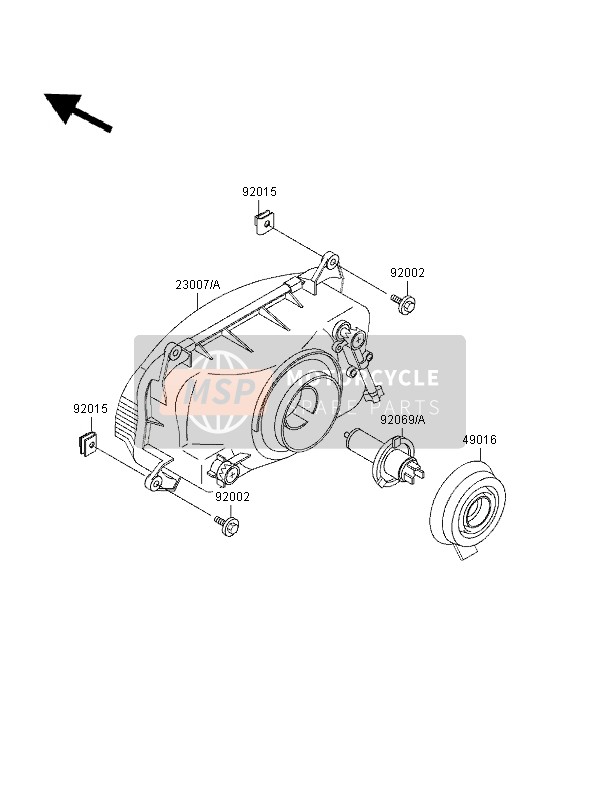 Kawasaki GPZ1100 ABS 1996 Headlight for a 1996 Kawasaki GPZ1100 ABS