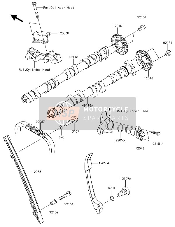 Kawasaki Z1000 2019 Árbol De Levas(S) & Tensor para un 2019 Kawasaki Z1000