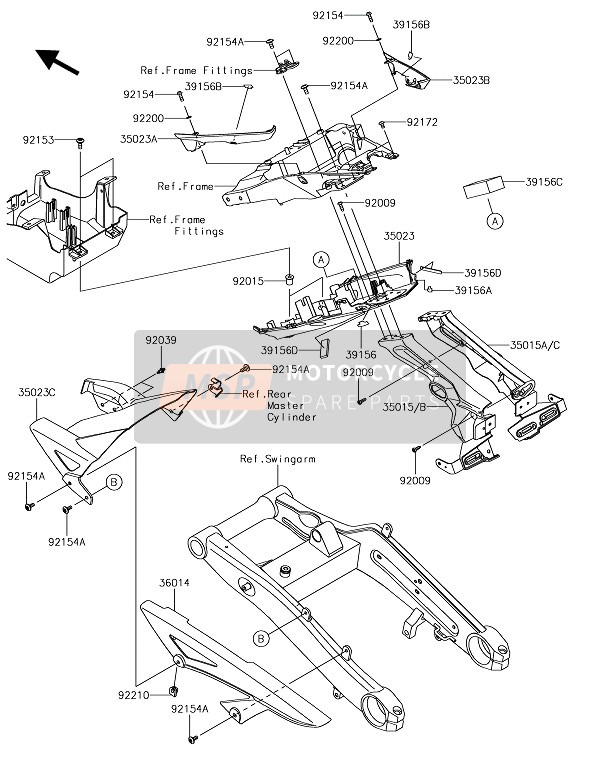 Kawasaki Z1000 2019 Rear Fender(S) for a 2019 Kawasaki Z1000