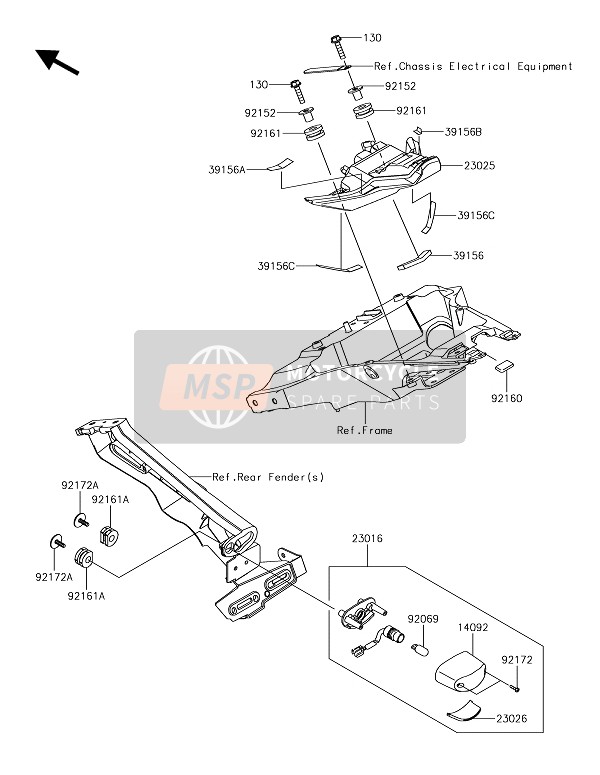 Kawasaki Z1000 2019 Luz De La Cola(S) para un 2019 Kawasaki Z1000