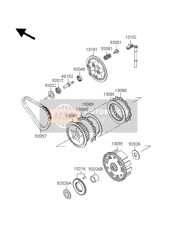 Kawasaki GPZ500S (UK) 1996 Clutch for a 1996 Kawasaki GPZ500S (UK)