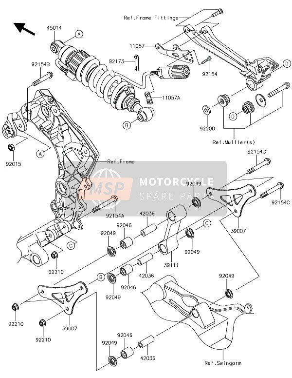 Kawasaki Z1000R 2019 Sospensione & Ammortizzatore per un 2019 Kawasaki Z1000R