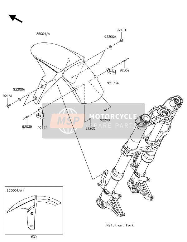 Kawasaki Z1000R 2019 Parafango anteriore(S) per un 2019 Kawasaki Z1000R