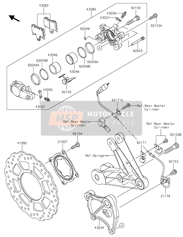 Kawasaki 1400GTR 2020 REAR BRAKE for a 2020 Kawasaki 1400GTR