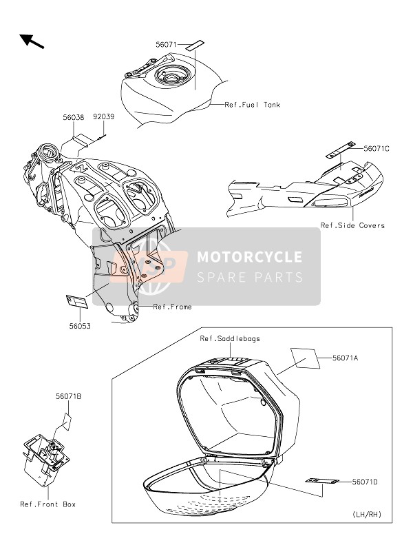 Kawasaki 1400GTR 2020 Etichette per un 2020 Kawasaki 1400GTR