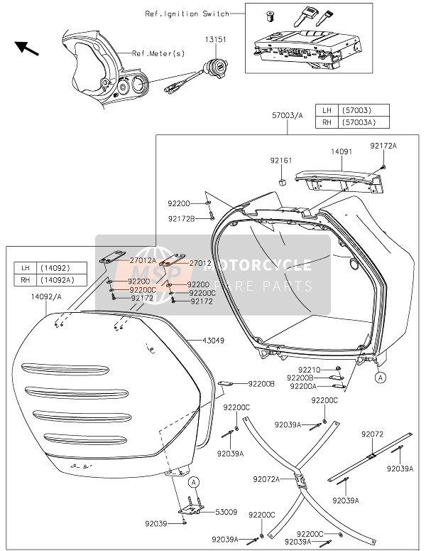 Kawasaki 1400GTR 2020 Borse da sella per un 2020 Kawasaki 1400GTR