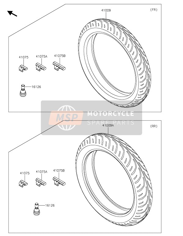 Kawasaki NINJA 125 2020 Pneumatici per un 2020 Kawasaki NINJA 125