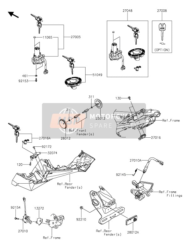 Kawasaki NINJA 125 2020 ZÜNDSCHALTER für ein 2020 Kawasaki NINJA 125