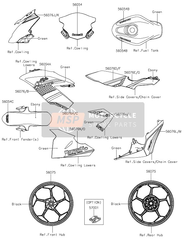 560760386, Pattern,Lwr Cowl.,Rh, Kawasaki, 0